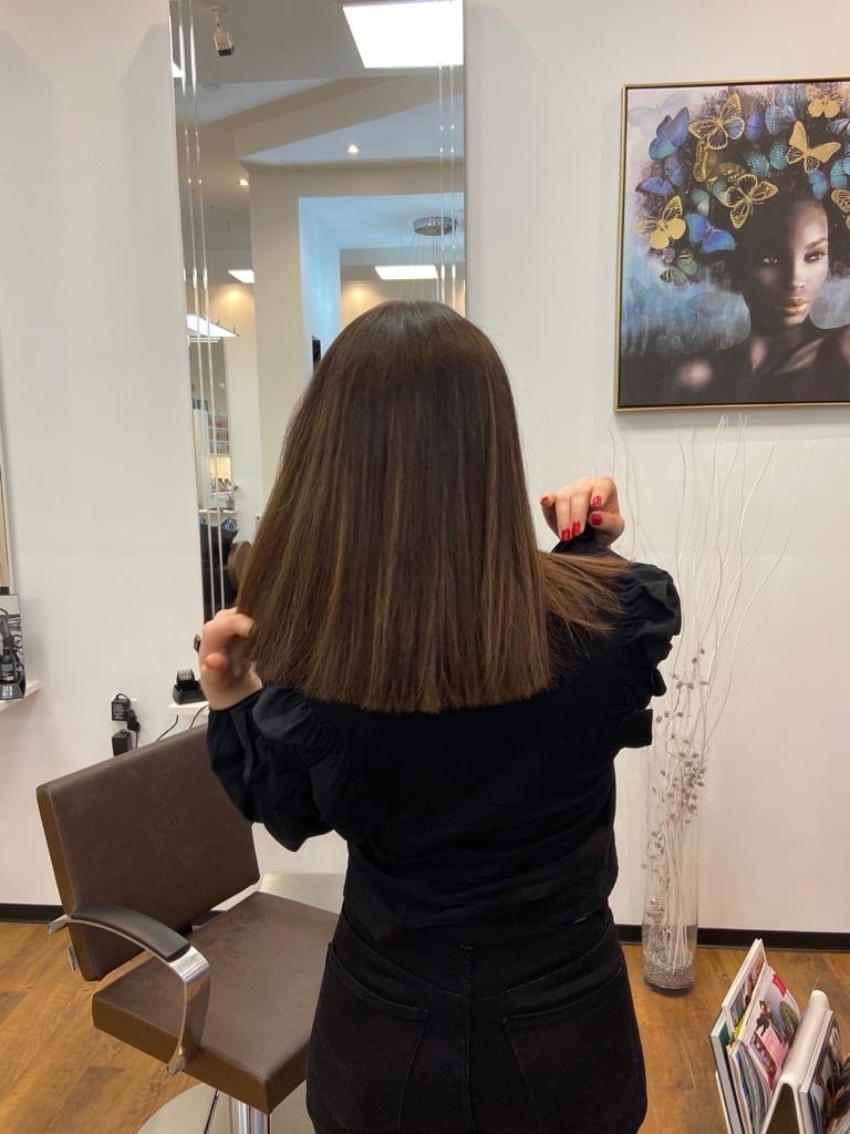 Lange Haare — Schnitt-Detail